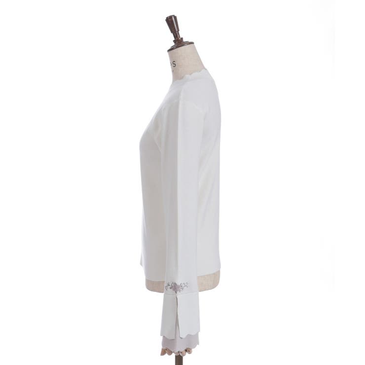 ローズ刺繍フレア袖配色ニット | axes femme | 詳細画像17 