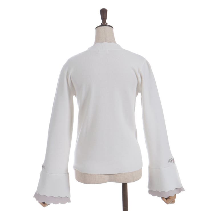 ローズ刺繍フレア袖配色ニット | axes femme | 詳細画像18 