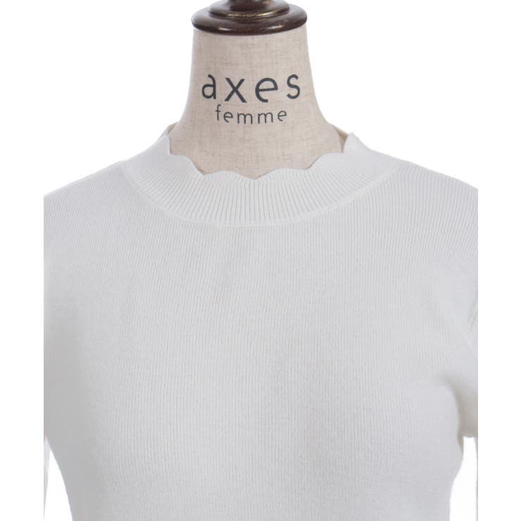 ローズ刺繍フレア袖配色ニット | axes femme | 詳細画像19 