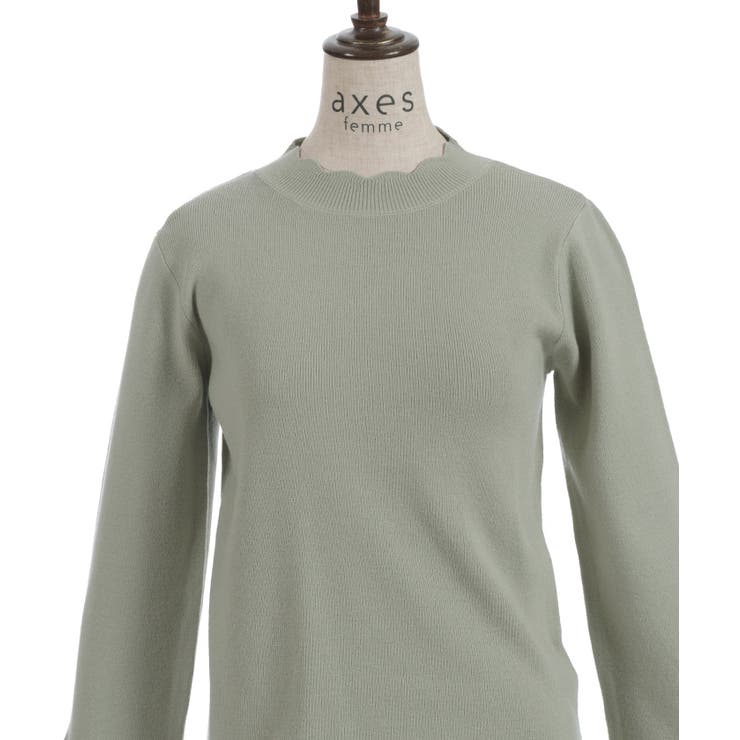 ローズ刺繍フレア袖配色ニット | axes femme | 詳細画像27 