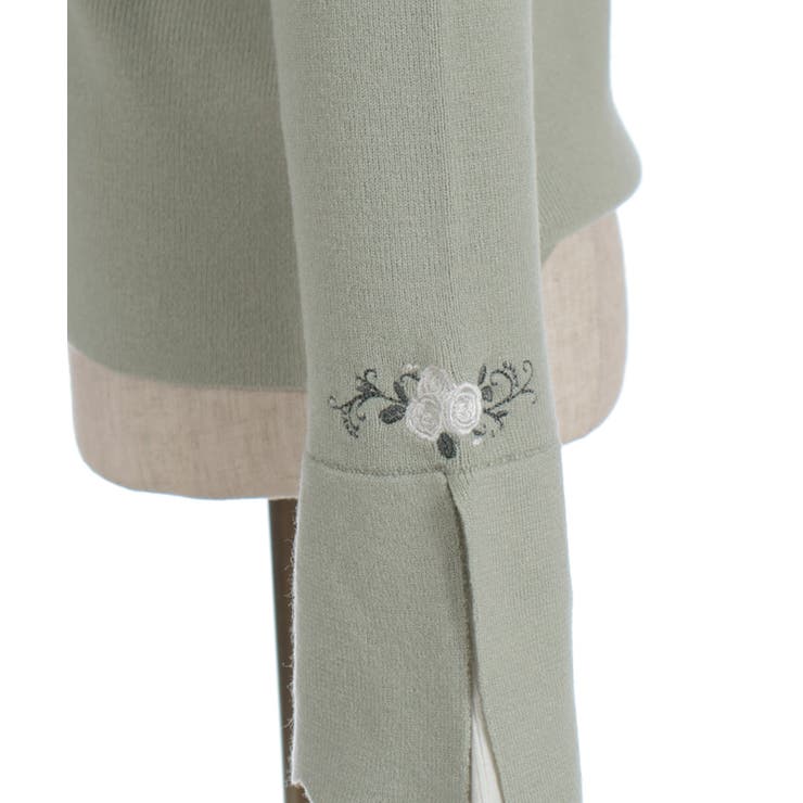 ローズ刺繍フレア袖配色ニット | axes femme | 詳細画像30 