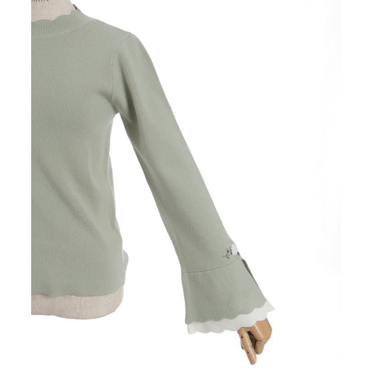 ローズ刺繍フレア袖配色ニット | axes femme | 詳細画像31 