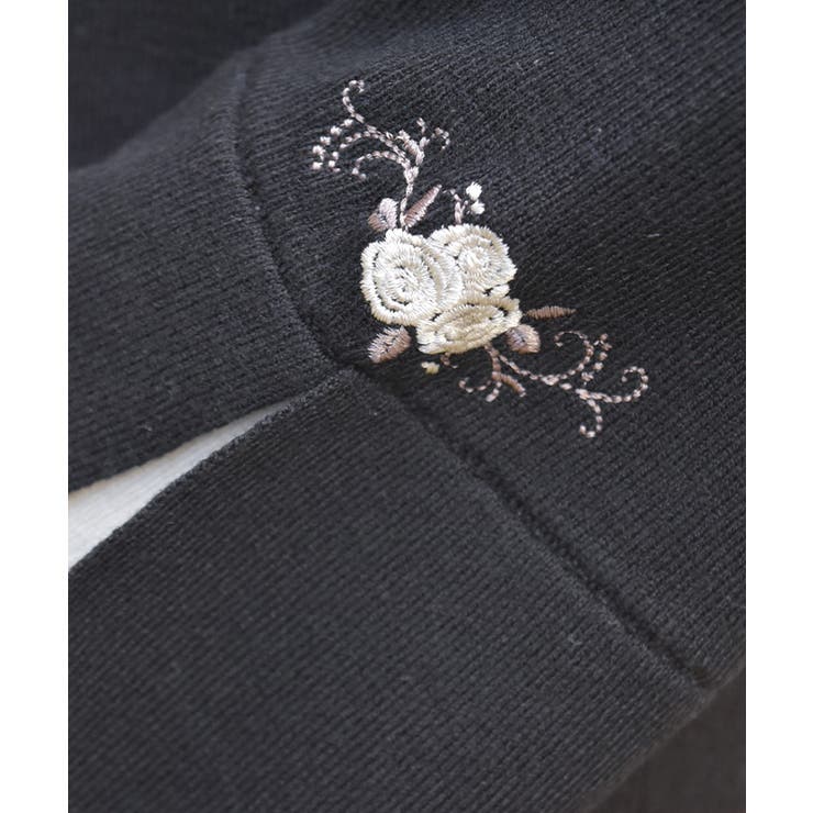 ローズ刺繍フレア袖配色ニット | axes femme | 詳細画像7 