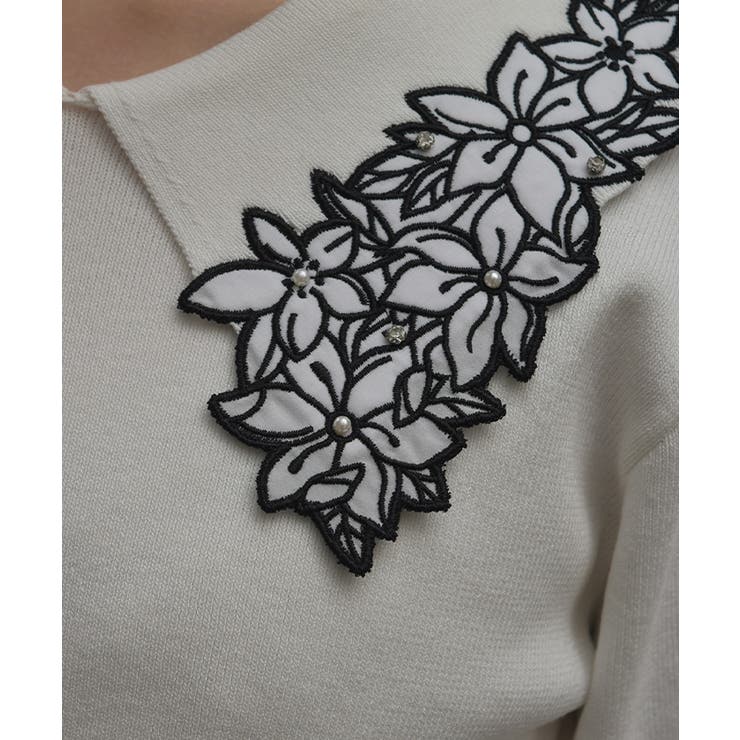 フラワー刺繍セーラー襟ニット | axes femme | 詳細画像10 