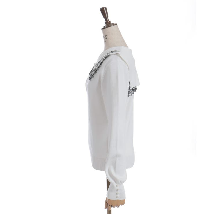 フラワー刺繍セーラー襟ニット | axes femme | 詳細画像13 