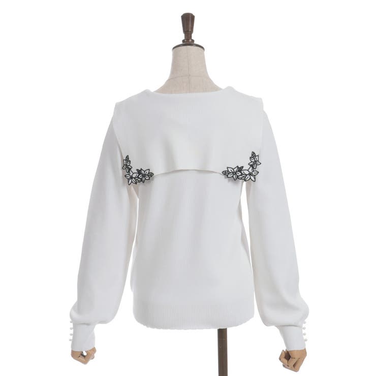 フラワー刺繍セーラー襟ニット | axes femme | 詳細画像14 