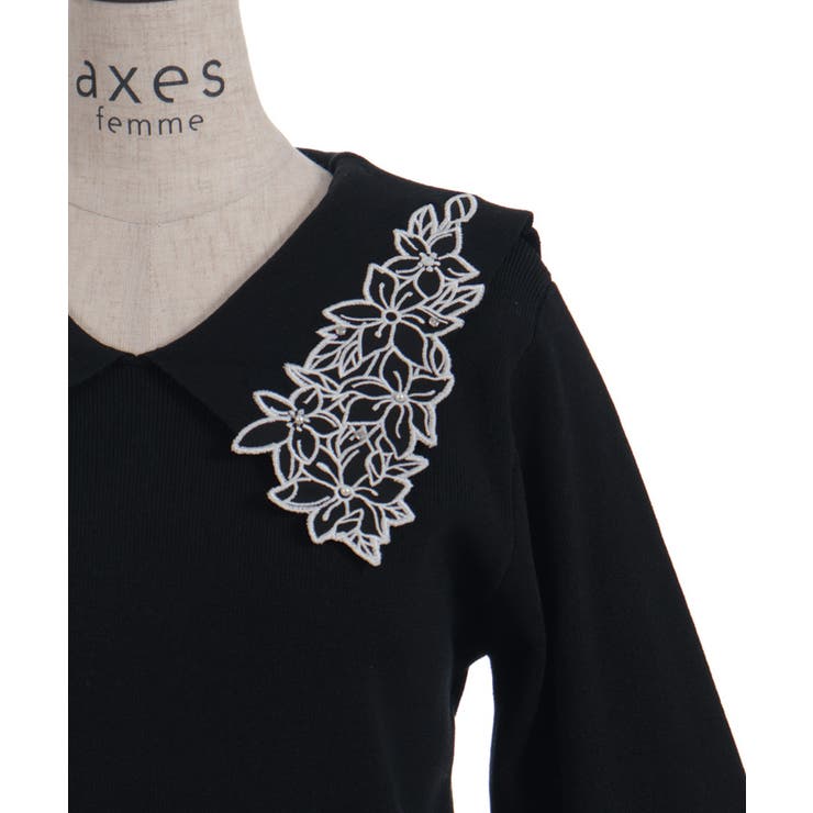 フラワー刺繍セーラー襟ニット | axes femme | 詳細画像20 
