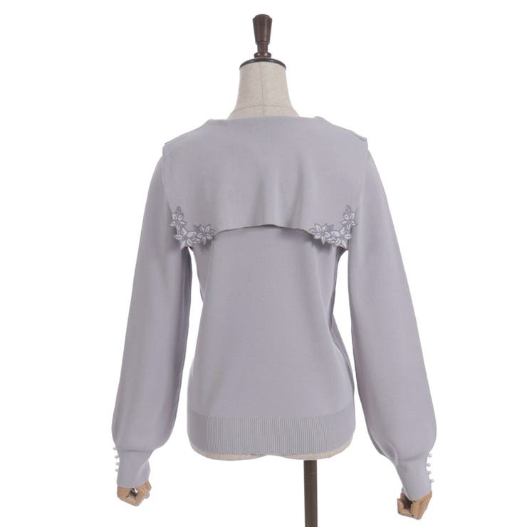 フラワー刺繍セーラー襟ニット | axes femme | 詳細画像25 