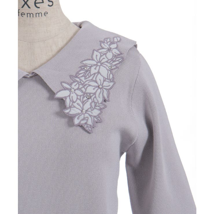 フラワー刺繍セーラー襟ニット | axes femme | 詳細画像28 