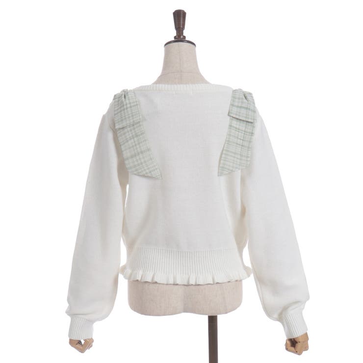 チェックシフォンリボンニット | axes femme | 詳細画像12 