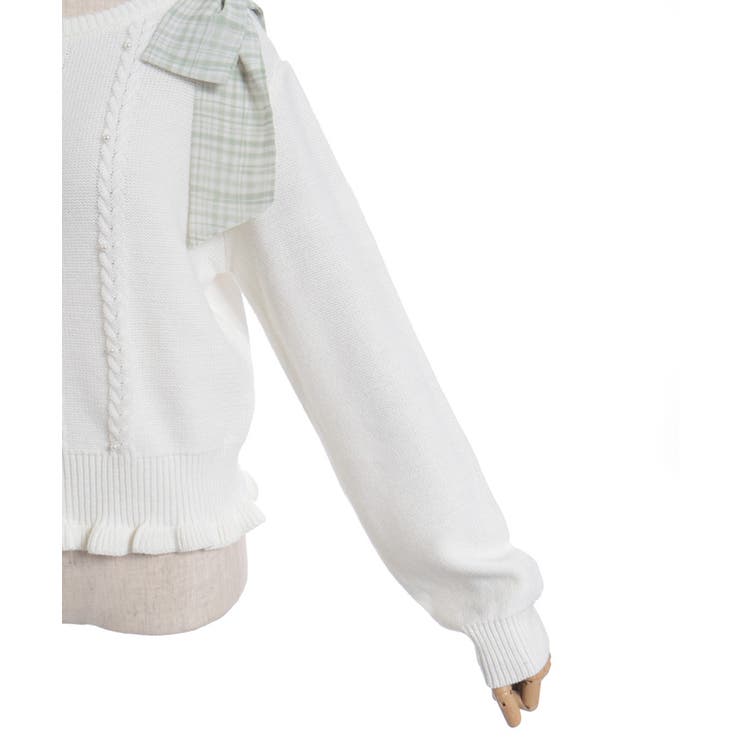 チェックシフォンリボンニット | axes femme | 詳細画像15 