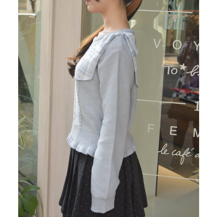 チェックシフォンリボンニット | axes femme | 詳細画像2 