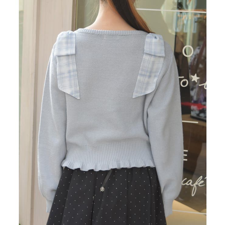 チェックシフォンリボンニット | axes femme | 詳細画像3 