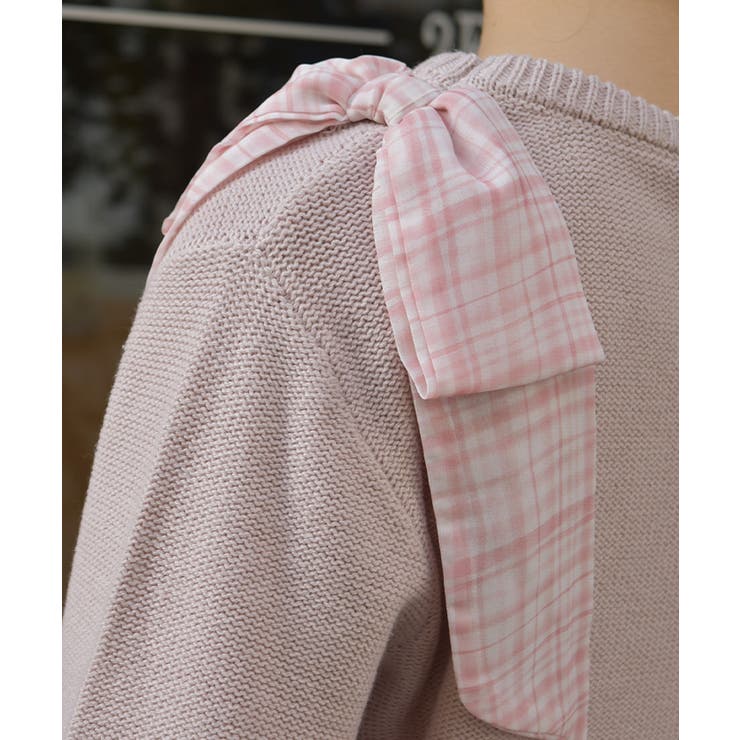 チェックシフォンリボンニット | axes femme | 詳細画像8 