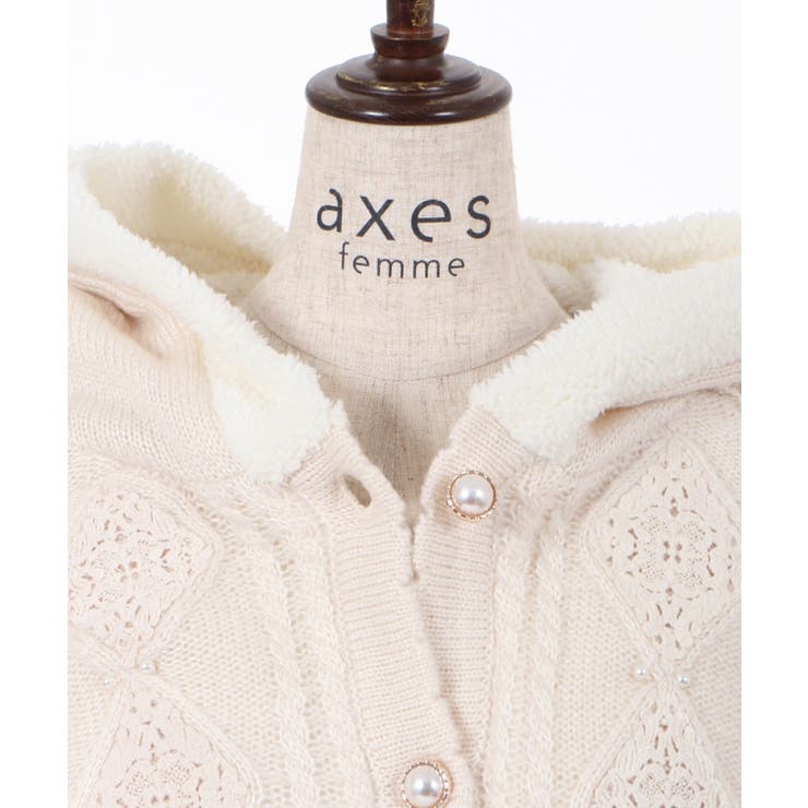 裏ボアニットポンチョ[品番：IGAW0001032]｜axes femme