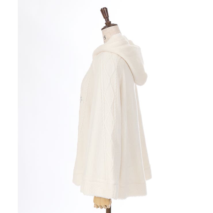 ビジュー裏ボアニットポンチョ[品番：IGAW0005635]｜axes femme