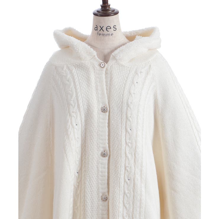 パール裏ボアニットポンチョ | axes femme | 詳細画像13 