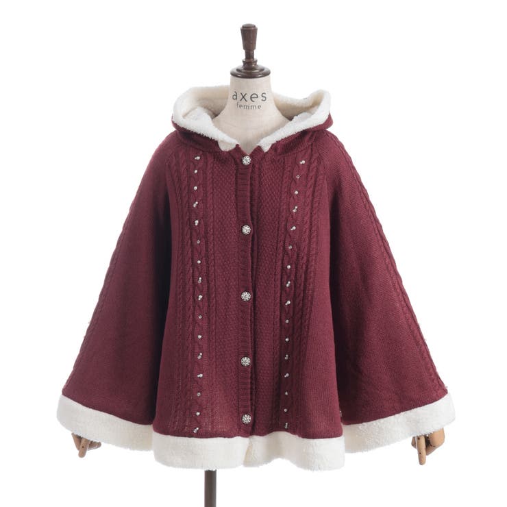 パール裏ボアニットポンチョ | axes femme | 詳細画像17 