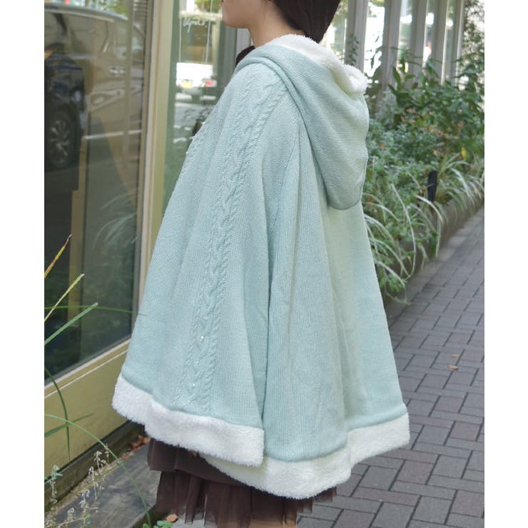 パール裏ボアニットポンチョ | axes femme | 詳細画像2 