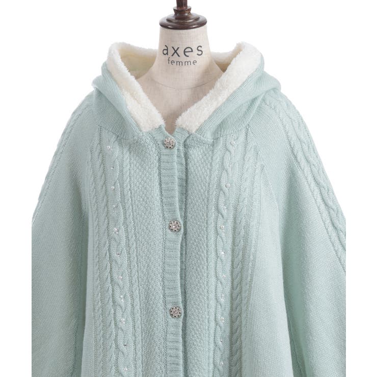 パール裏ボアニットポンチョ | axes femme | 詳細画像26 