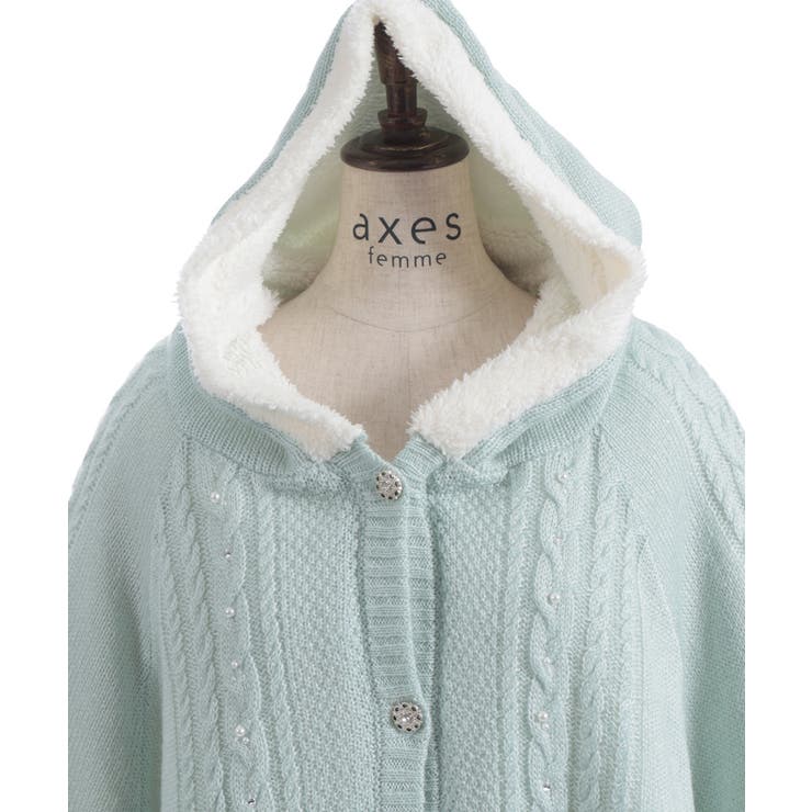 パール裏ボアニットポンチョ | axes femme | 詳細画像28 