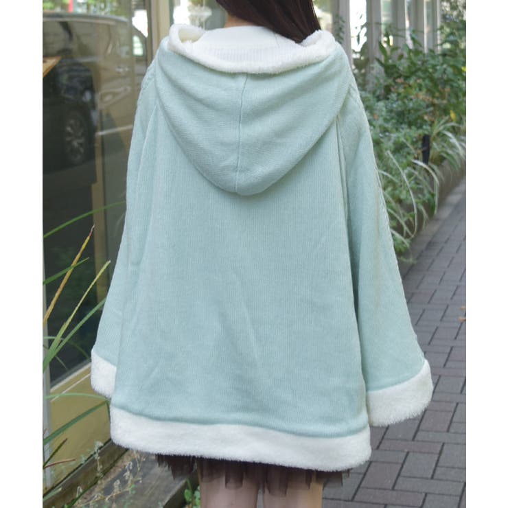 パール裏ボアニットポンチョ | axes femme | 詳細画像3 