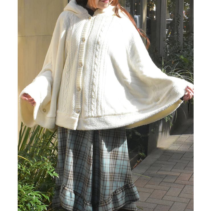 パール裏ボアニットポンチョ | axes femme | 詳細画像7 