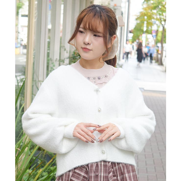 花スパンコールフェザーカーデ | axes femme | 詳細画像10 