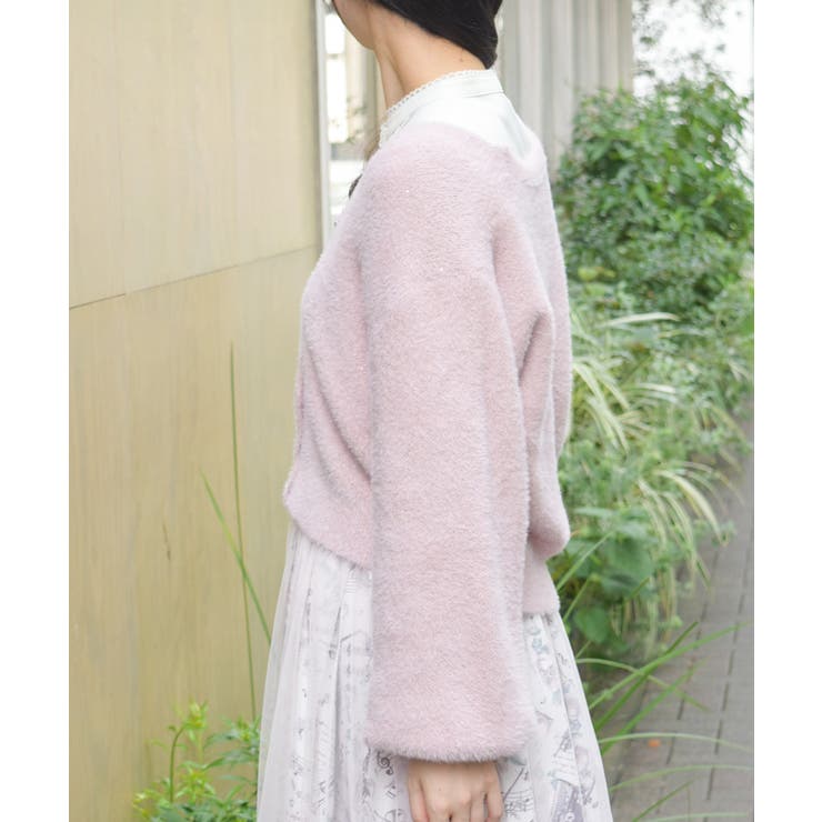 花スパンコールフェザーカーデ | axes femme | 詳細画像3 