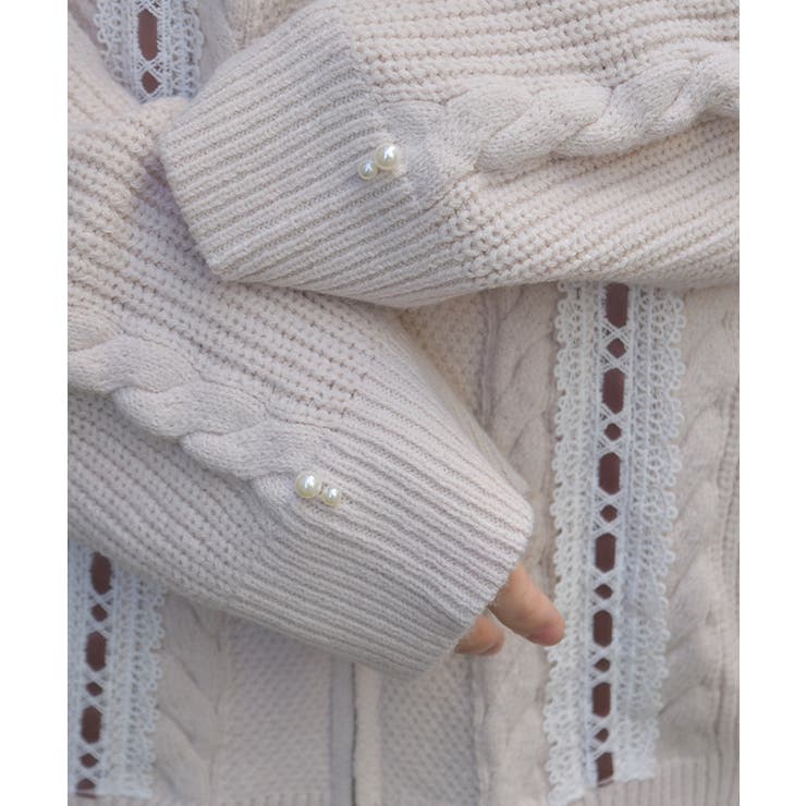 はしごレースニットパーカー | axes femme | 詳細画像4 