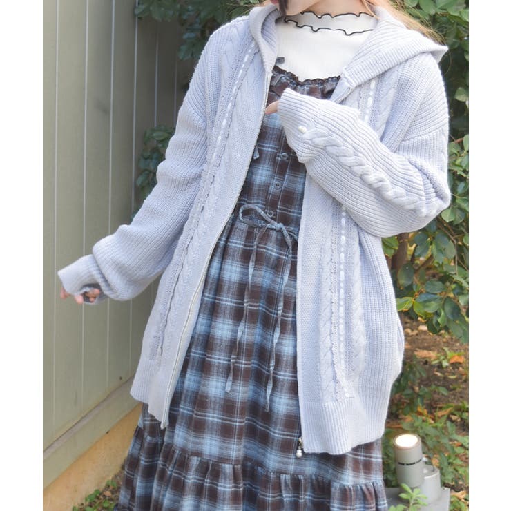 はしごレースニットパーカー | axes femme | 詳細画像5 