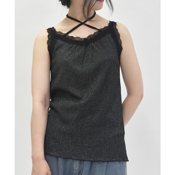 axes femme キャミ　リボン　タンクトップ カップ付きストラップタンク【二次予約】 | レディース服