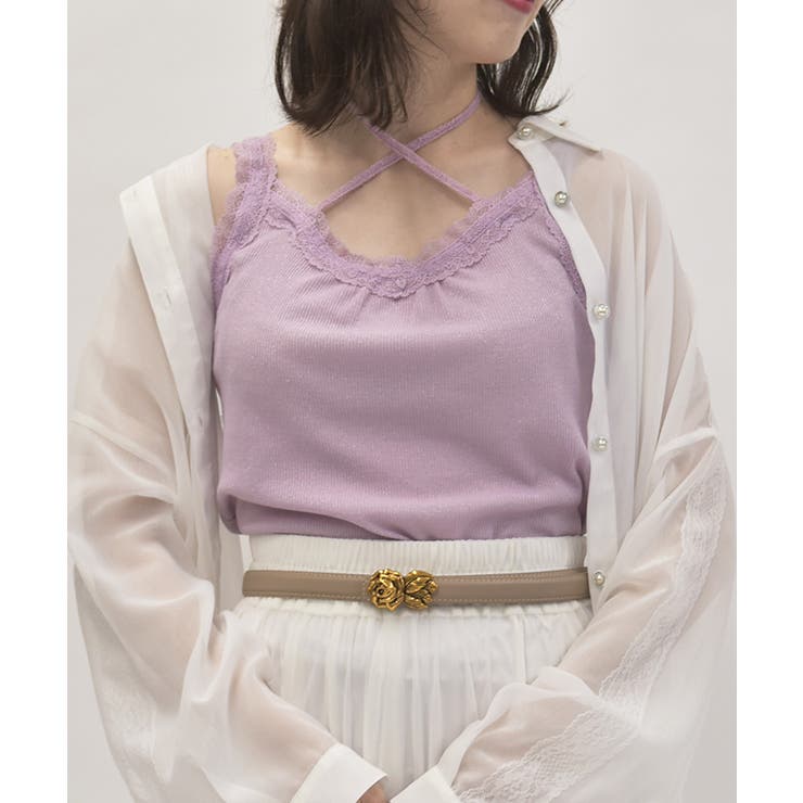 ストラップラメリブタンク[品番：IGAW0006687]｜axes femme