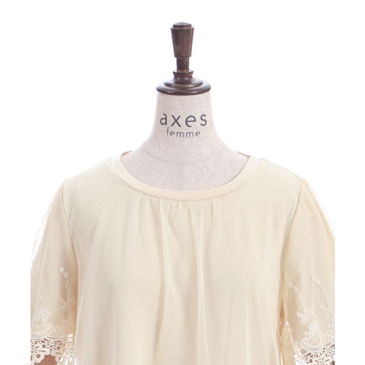 レース重ね袖チュールプルオーバー | axes femme | 詳細画像13 