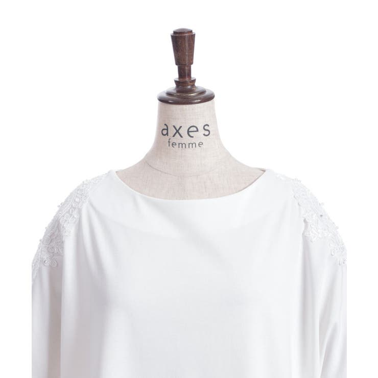 接触冷感モチーフレースプルオーバー | axes femme | 詳細画像12 