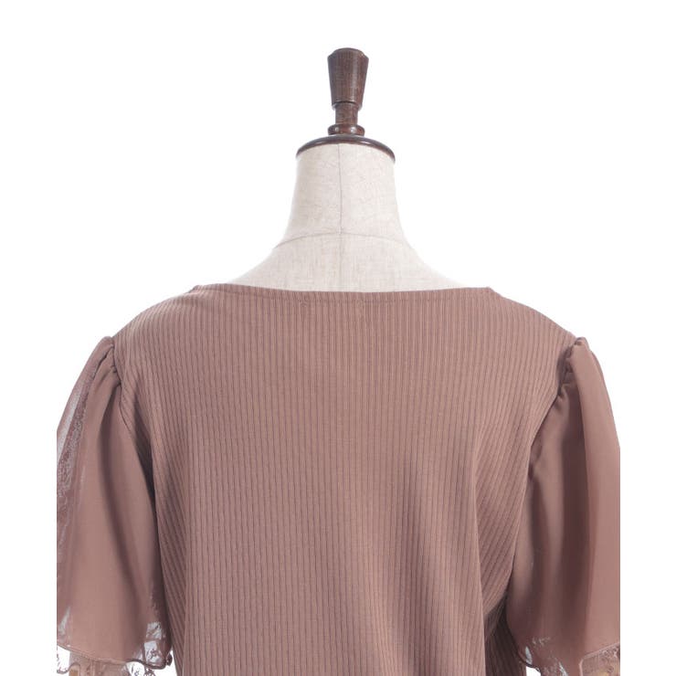 はしごレース×リボントップス[品番：IGAW0006709]｜axes femme