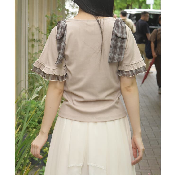 シフォンリボンカットプルオーバー | axes femme | 詳細画像3 