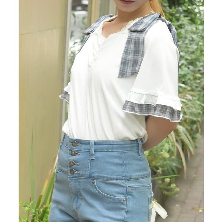 シフォンリボンカットプルオーバー | axes femme | 詳細画像4 