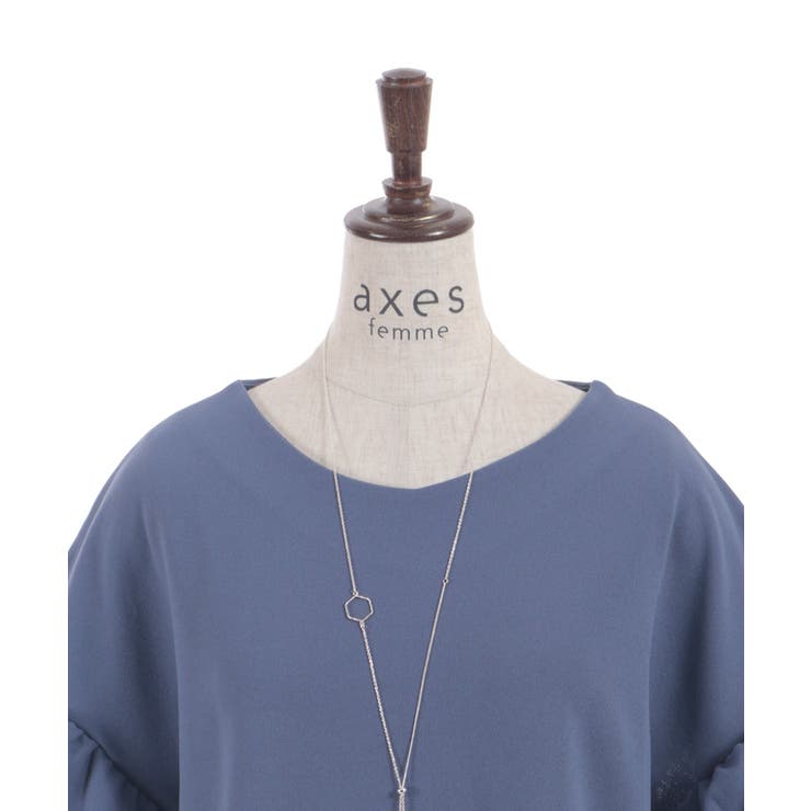 ネックレス付カットジョーゼットプルオーバー | axes femme | 詳細画像14 