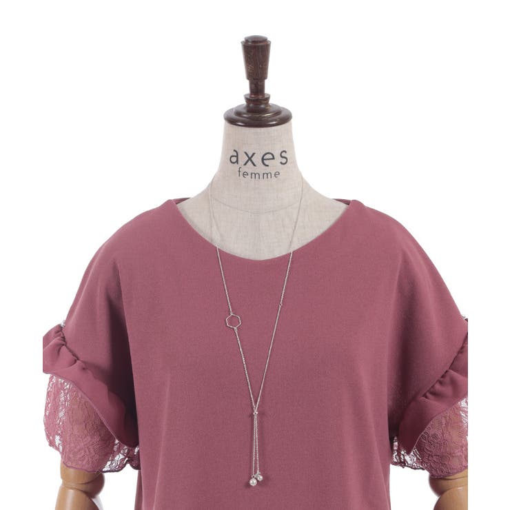 ネックレス付カットジョーゼットプルオーバー | axes femme | 詳細画像24 