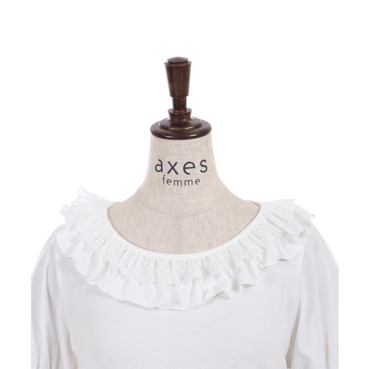 フリルレースネックトップス | axes femme | 詳細画像13 