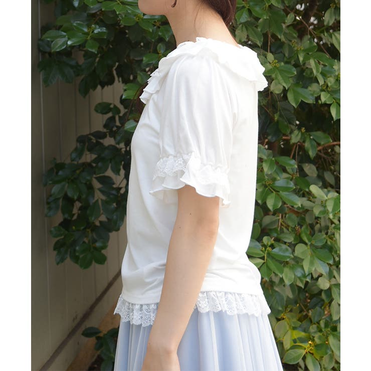 フリルレースネックトップス | axes femme | 詳細画像2 