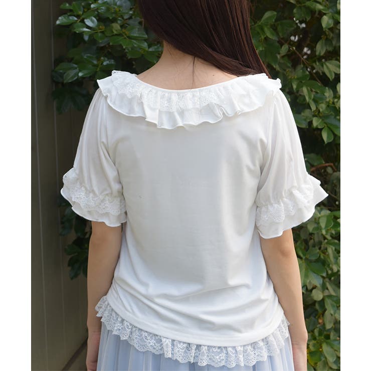 フリルレースネックトップス | axes femme | 詳細画像3 