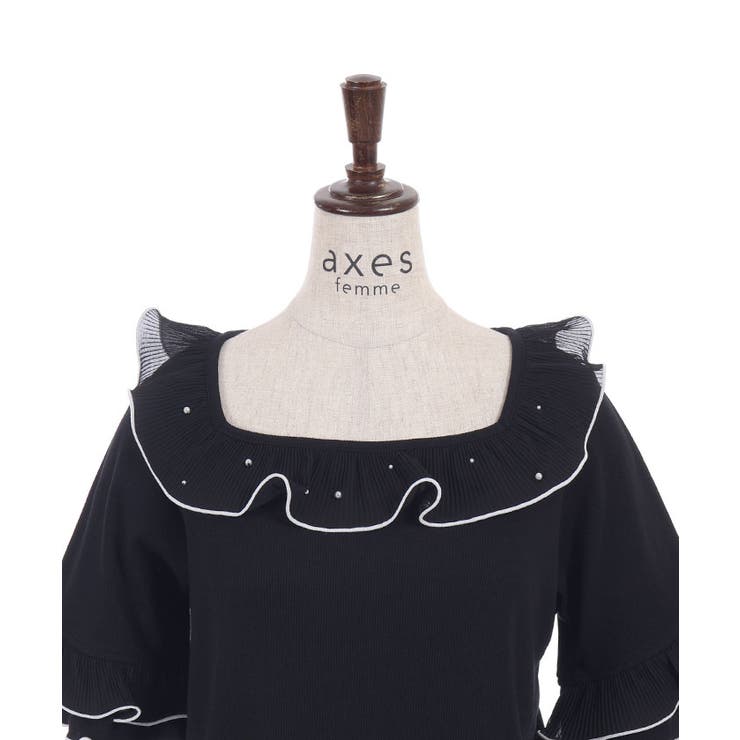 プリーツフリルバイカラープルオーバー | axes femme | 詳細画像11 