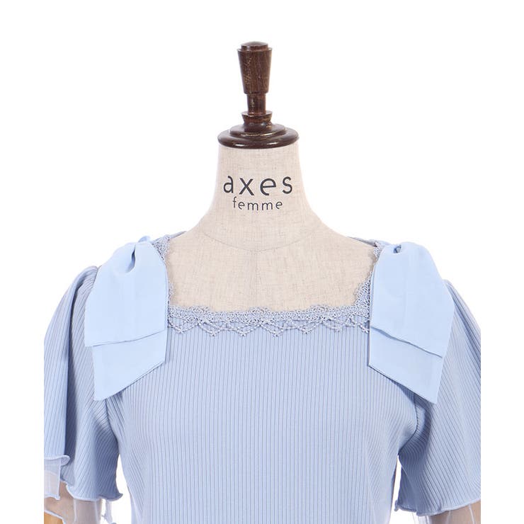 肩リボンリブプルオーバー | axes femme | 詳細画像19 