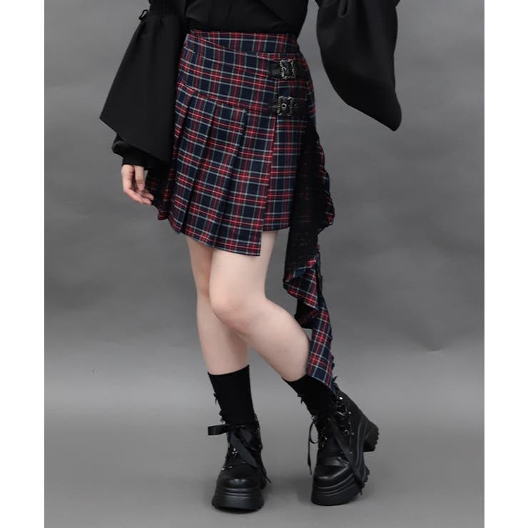 紺 | サイドフリルミニスカート | axes femme