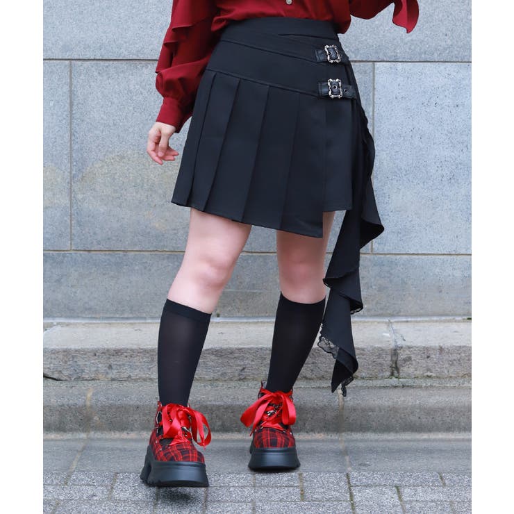 黒 | サイドフリルミニスカート | axes femme