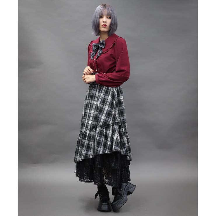 チェックアシメフリルスカート | axes femme | 詳細画像10 