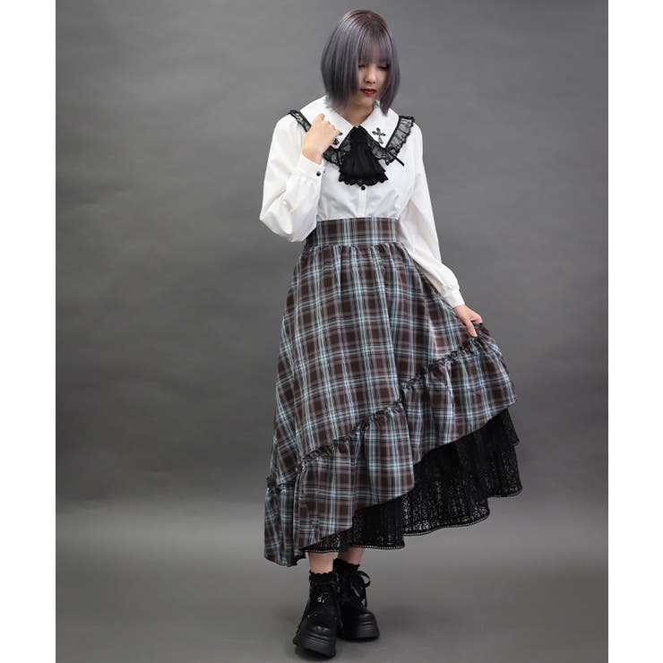 チェックアシメフリルスカート | axes femme | 詳細画像9 