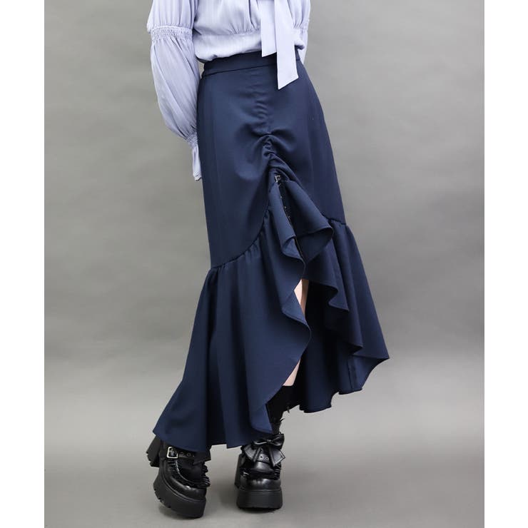 紺 | ベルトドロストマーメイドスカート | axes femme